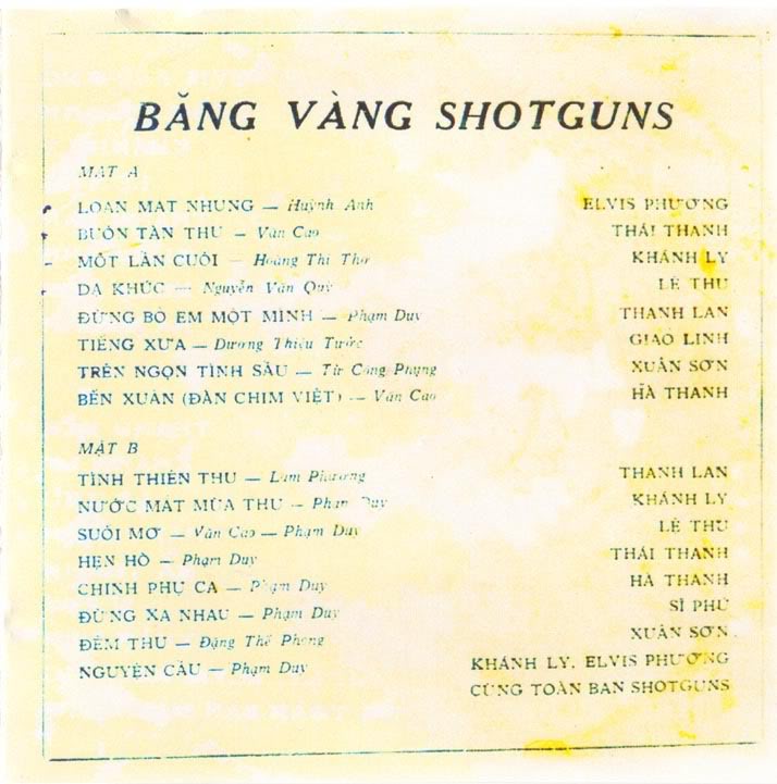 Shotguns - Băng Vàng 1970